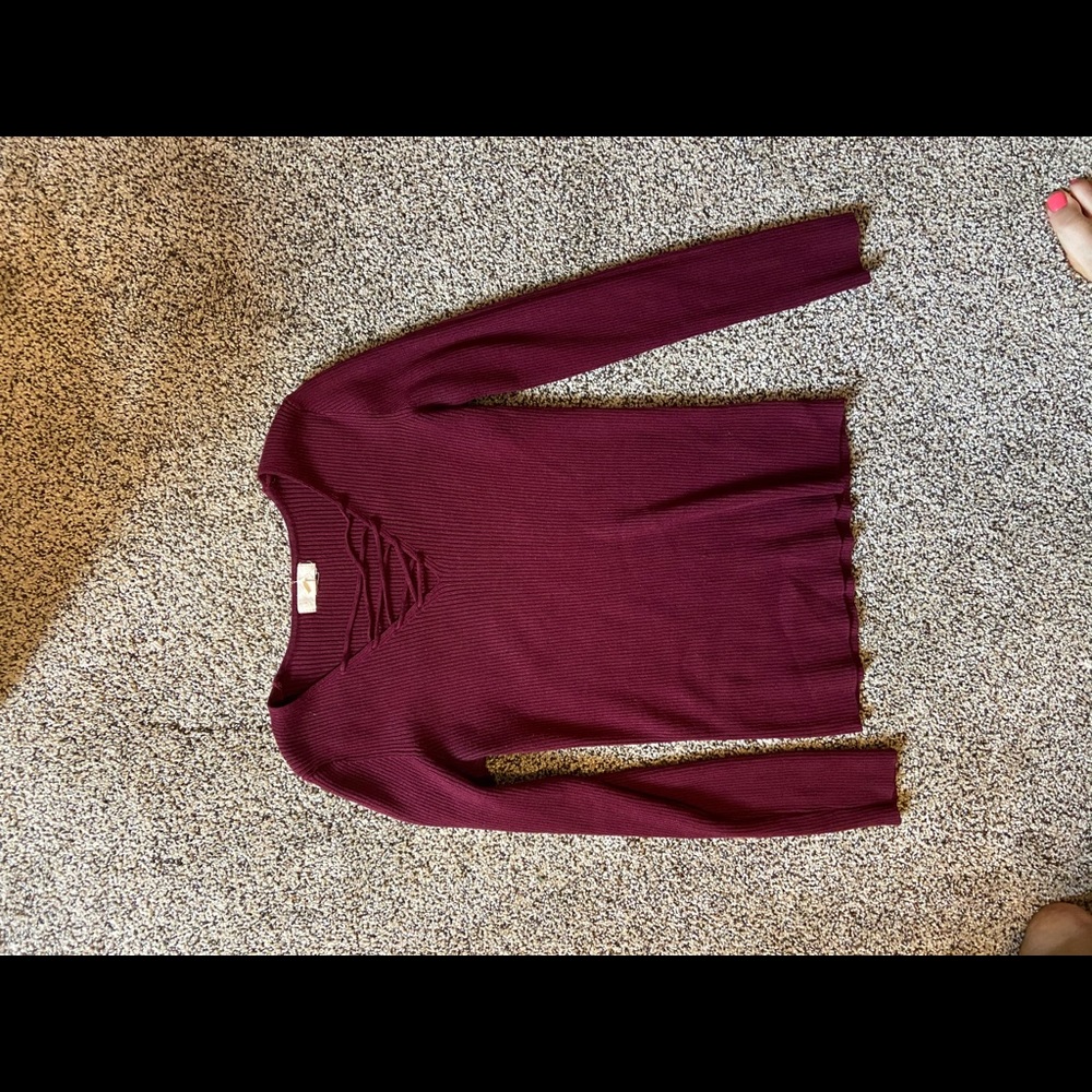 Maroon straps front top